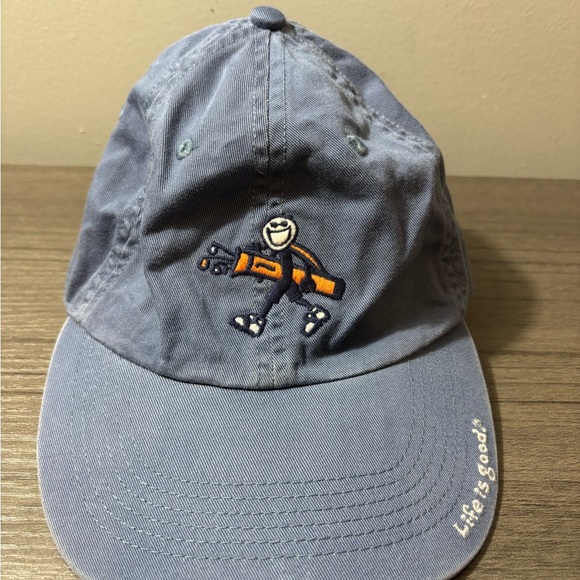 Life is Good Golf Baseball Hat 100% Cotton Denim Color - Picture 1 of 7